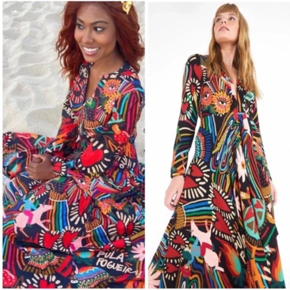 chinese dress ladies Green Bright Yard Maxi Dress  FARM Rio